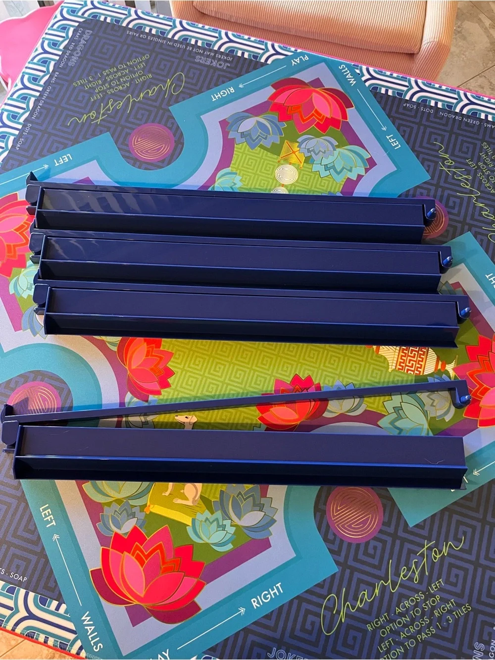 Mahjong Tile Racks w/ Pushers Jonathan Adler Navy Blue Solid 20